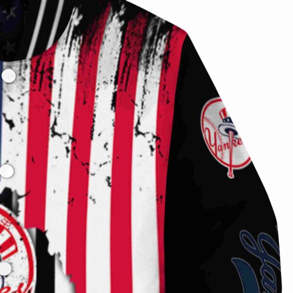 new york yankees patriotic theme black jacket premium grade jacketwow