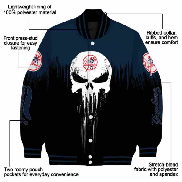 new york yankees punisher skull navy black white jacket new arrival jacketwow