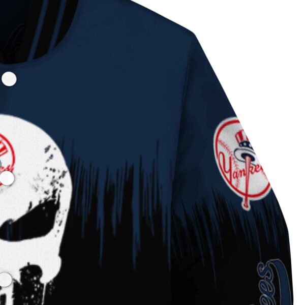 new york yankees punisher skull navy black white jacket premium grade jacketwow