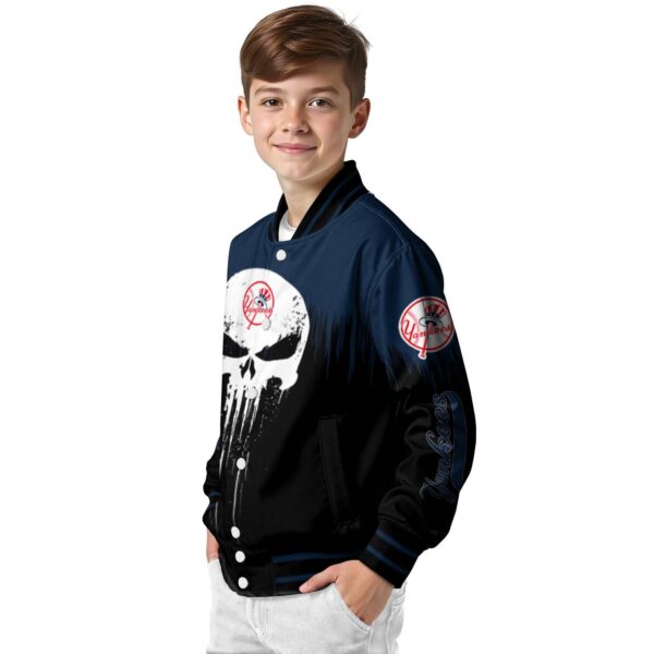 new york yankees punisher skull navy black white jacket trendy jacketwow