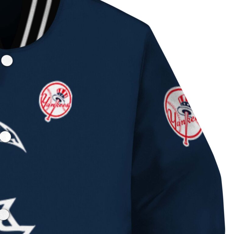 new york yankees tribal art navy white black jacket premium grade jacketwow