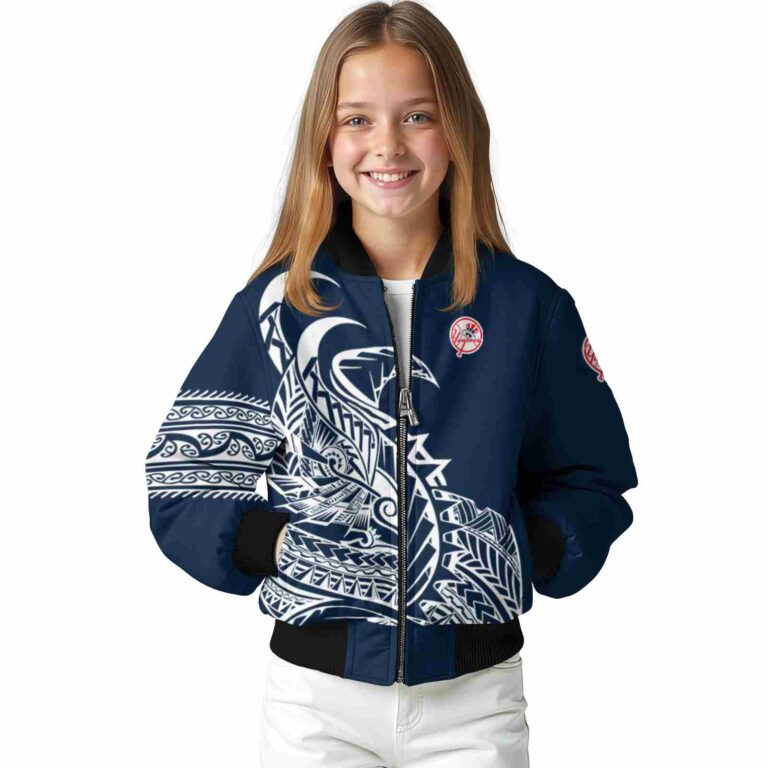 new york yankees tribal art navy white black jacket top rated jacketwow