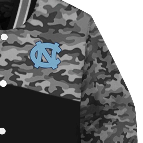 north carolina tar heels camo patchwork black jacket premium grade jacketwow