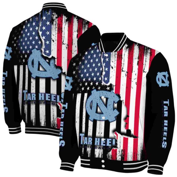 north carolina tar heels patriotic theme black jacket fashion forward jacketwow