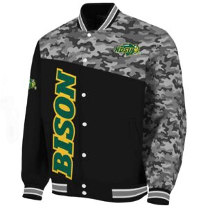 north dakota state bison camo patchwork black jacket best selling jacketwow