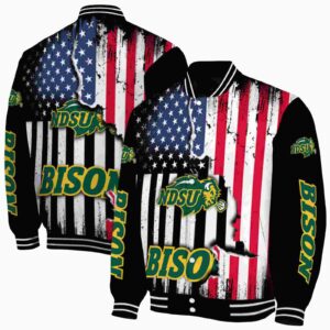 north dakota state bison patriotic theme black jacket fashion forward jacketwow