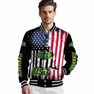 north dakota state bison patriotic theme black jacket high quality jacketwow