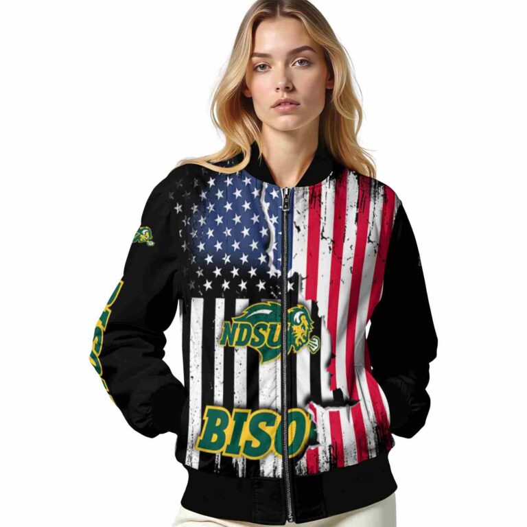 north dakota state bison patriotic theme black jacket latest model jacketwow