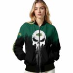 north dakota state bison punisher skull green black white jacket best selling jacketwow