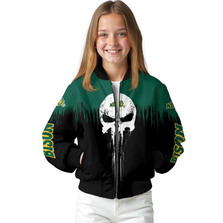 north dakota state bison punisher skull green black white jacket top rated jacketwow