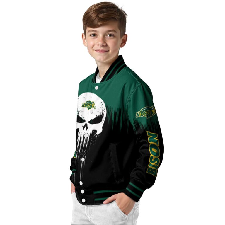 north dakota state bison punisher skull green black white jacket trendy jacketwow