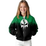 north texas mean green punisher skull green black white jacket best selling jacketwow