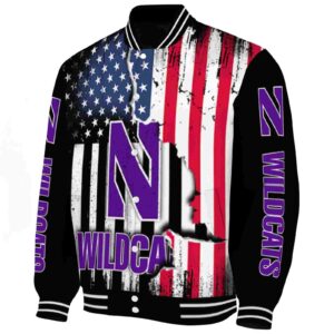 northwestern wildcats patriotic theme black jacket best selling jacketwow