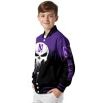 northwestern wildcats punisher skull purple black white jacket best selling jacketwow