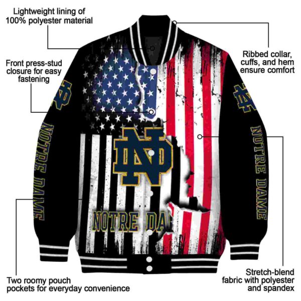 notre dame fighting irish patriotic theme black jacket new arrival jacketwow