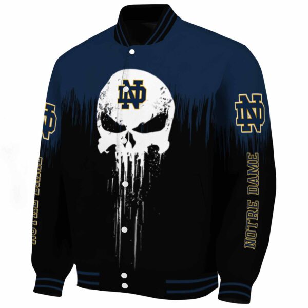 notre dame fighting irish punisher skull navy black white jacket best selling jacketwow