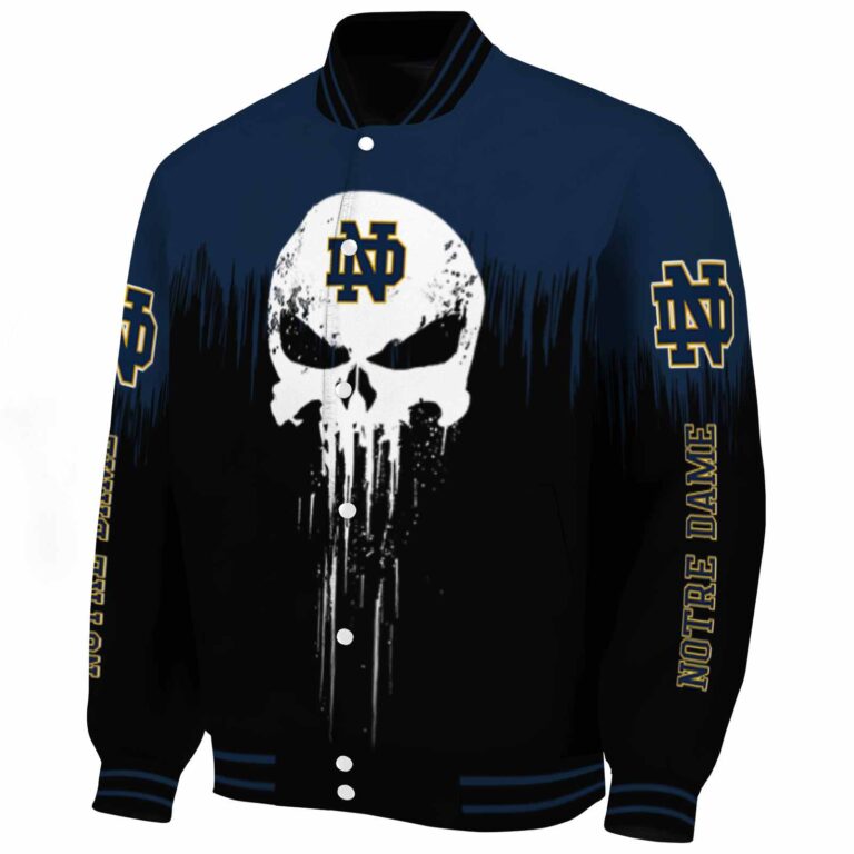notre dame fighting irish punisher skull navy black white jacket best selling jacketwow