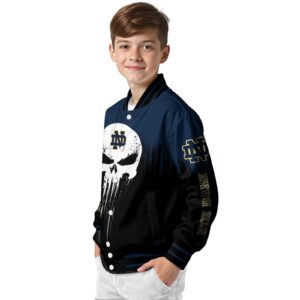 notre dame fighting irish punisher skull navy black white jacket trendy jacketwow
