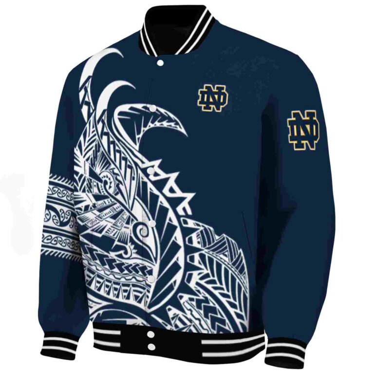 notre dame fighting irish tribal art navy white black jacket best selling jacketwow
