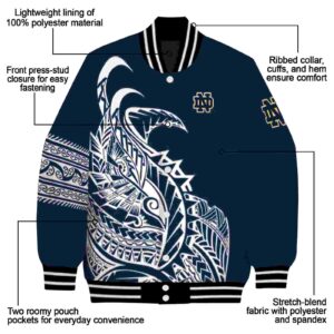 notre dame fighting irish tribal art navy white black jacket new arrival jacketwow