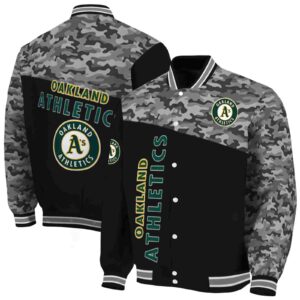 oakland athletics camo patchwork black jacket fashion forward jacketwow