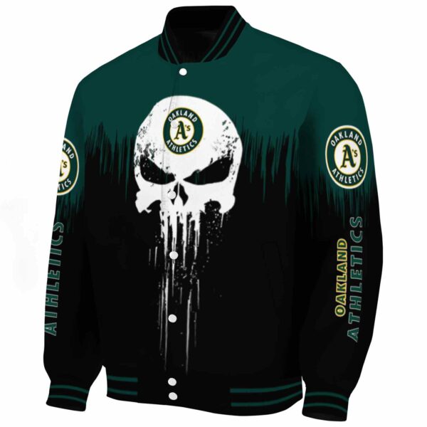 oakland athletics punisher skull green black white jacket best selling jacketwow