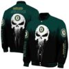oakland athletics punisher skull green black white jacket fashion forward jacketwow