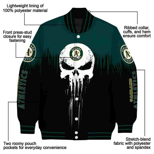 oakland athletics punisher skull green black white jacket new arrival jacketwow