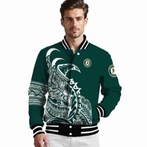 oakland athletics tribal art green white black jacket high quality jacketwow