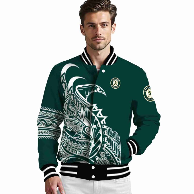 oakland athletics tribal art green white black jacket high quality jacketwow