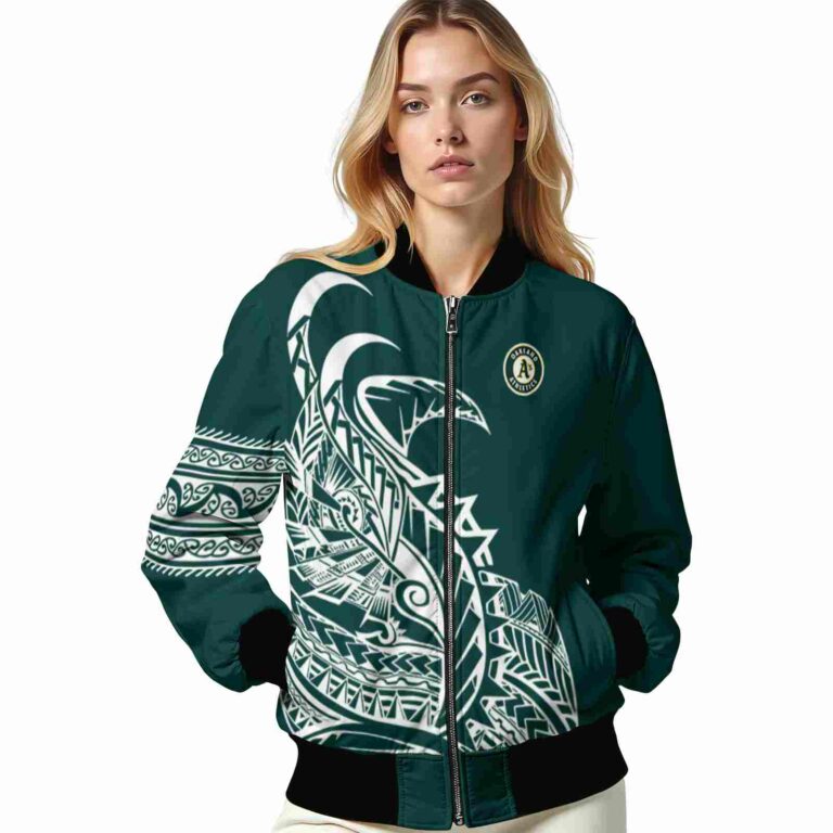 oakland athletics tribal art green white black jacket latest model jacketwow