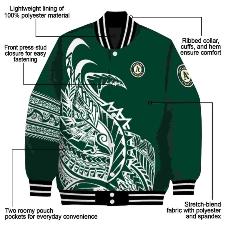 oakland athletics tribal art green white black jacket new arrival jacketwow