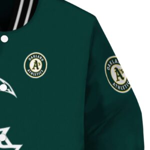 oakland athletics tribal art green white black jacket premium grade jacketwow