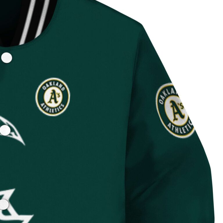 oakland athletics tribal art green white black jacket premium grade jacketwow