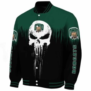 ohio bobcats punisher skull green black white jacket best selling jacketwow