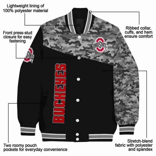 ohio state buckeyes camo patchwork black jacket new arrival jacketwow