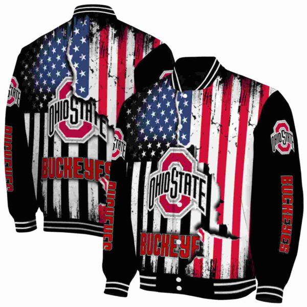 ohio state buckeyes patriotic theme black jacket fashion forward jacketwow