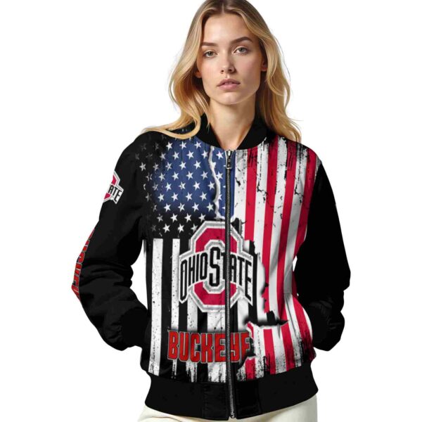 ohio state buckeyes patriotic theme black jacket latest model jacketwow