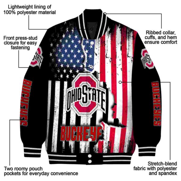 ohio state buckeyes patriotic theme black jacket new arrival jacketwow