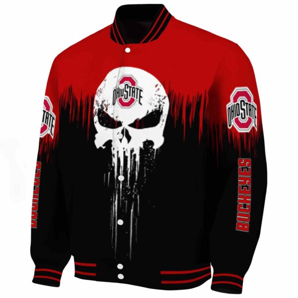 ohio state buckeyes punisher skull scarlet black white jacket best selling jacketwow
