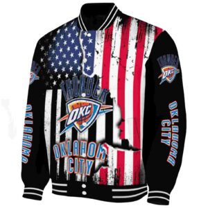 oklahoma city thunder patriotic theme black jacket best selling jacketwow