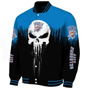 oklahoma city thunder punisher skull blue black white jacket best selling jacketwow