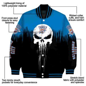 oklahoma city thunder punisher skull blue black white jacket new arrival jacketwow
