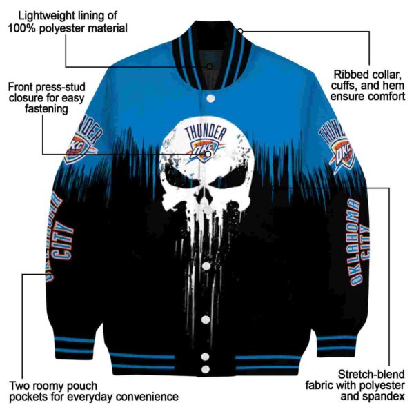 oklahoma city thunder punisher skull blue black white jacket new arrival jacketwow