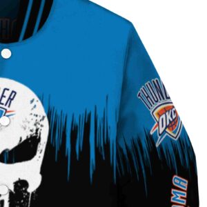 oklahoma city thunder punisher skull blue black white jacket premium grade jacketwow