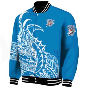 oklahoma city thunder tribal art blue white black jacket best selling jacketwow