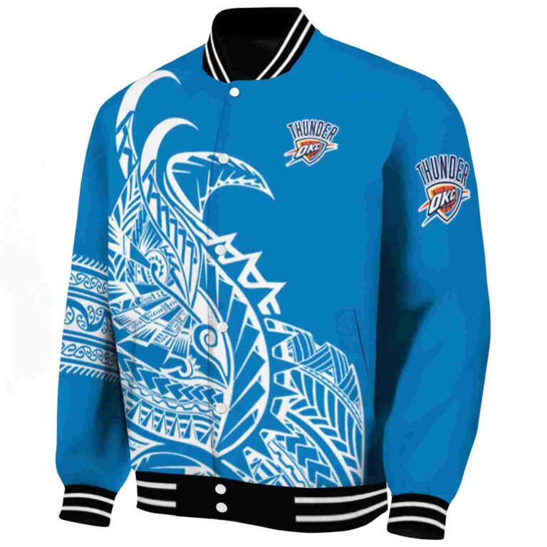 oklahoma city thunder tribal art blue white black jacket best selling jacketwow