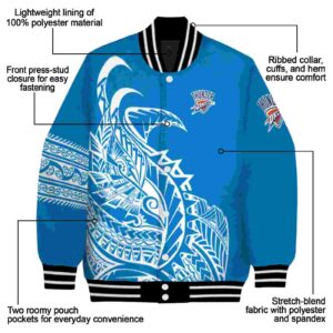 oklahoma city thunder tribal art blue white black jacket new arrival jacketwow