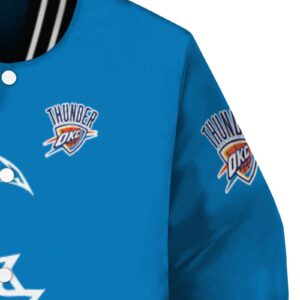 oklahoma city thunder tribal art blue white black jacket premium grade jacketwow