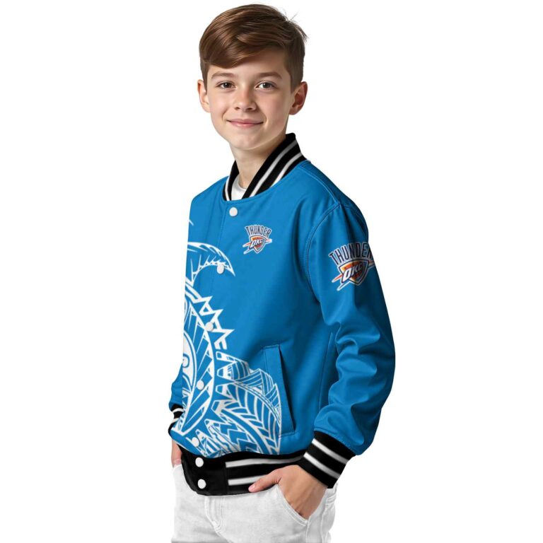 oklahoma city thunder tribal art blue white black jacket trendy jacketwow